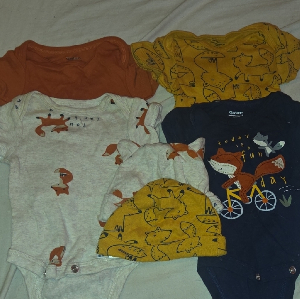 Gerber Kids Bodysuits - Orange, Yellow, Cream, Navy